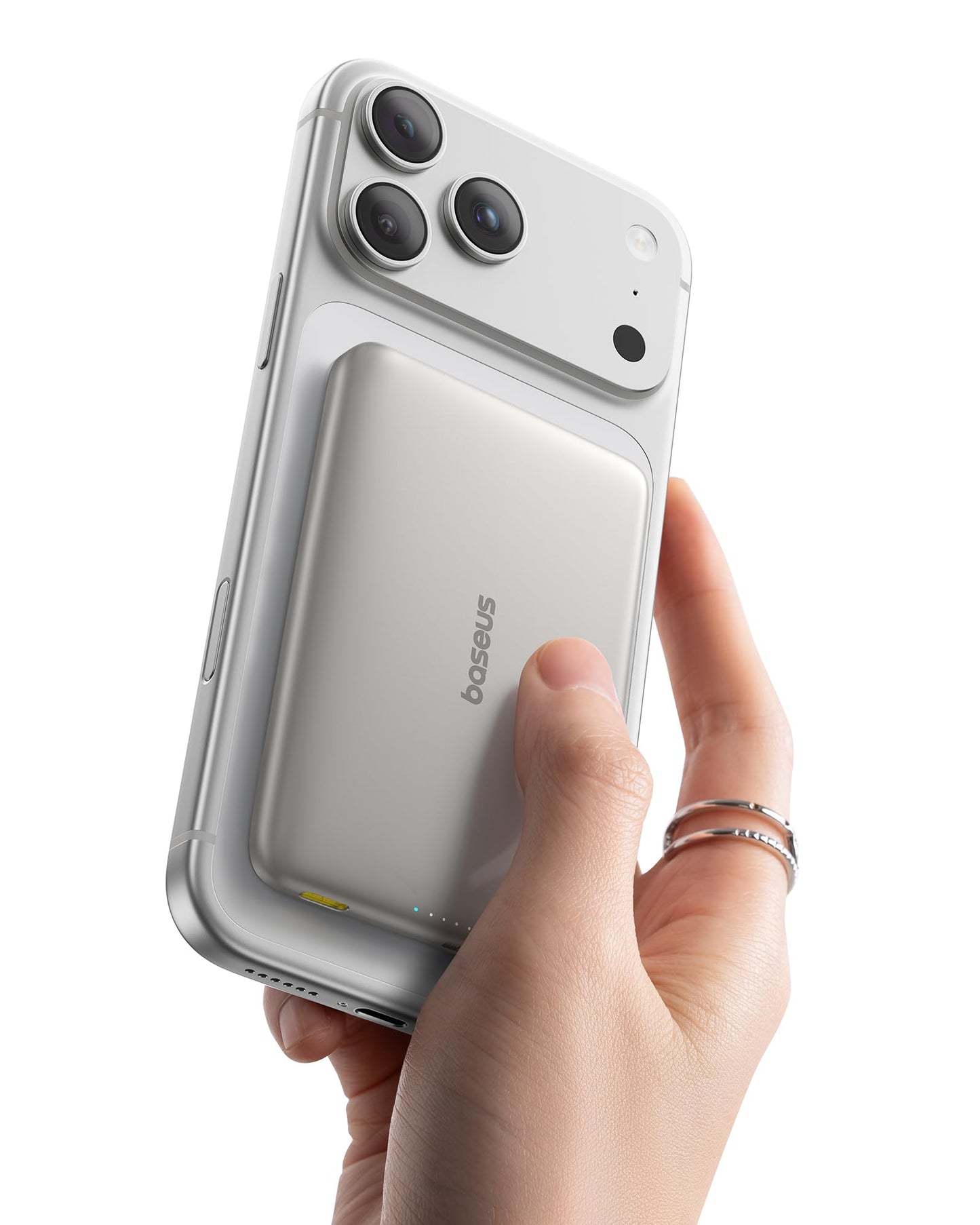 Carregador Portátil Baseus Picogo Magsafe, Qi2 Certified 0.5" Ultra Slim 15W Wireless Power Bank, 10000mAh 27W Fast Charging c/ USB-C