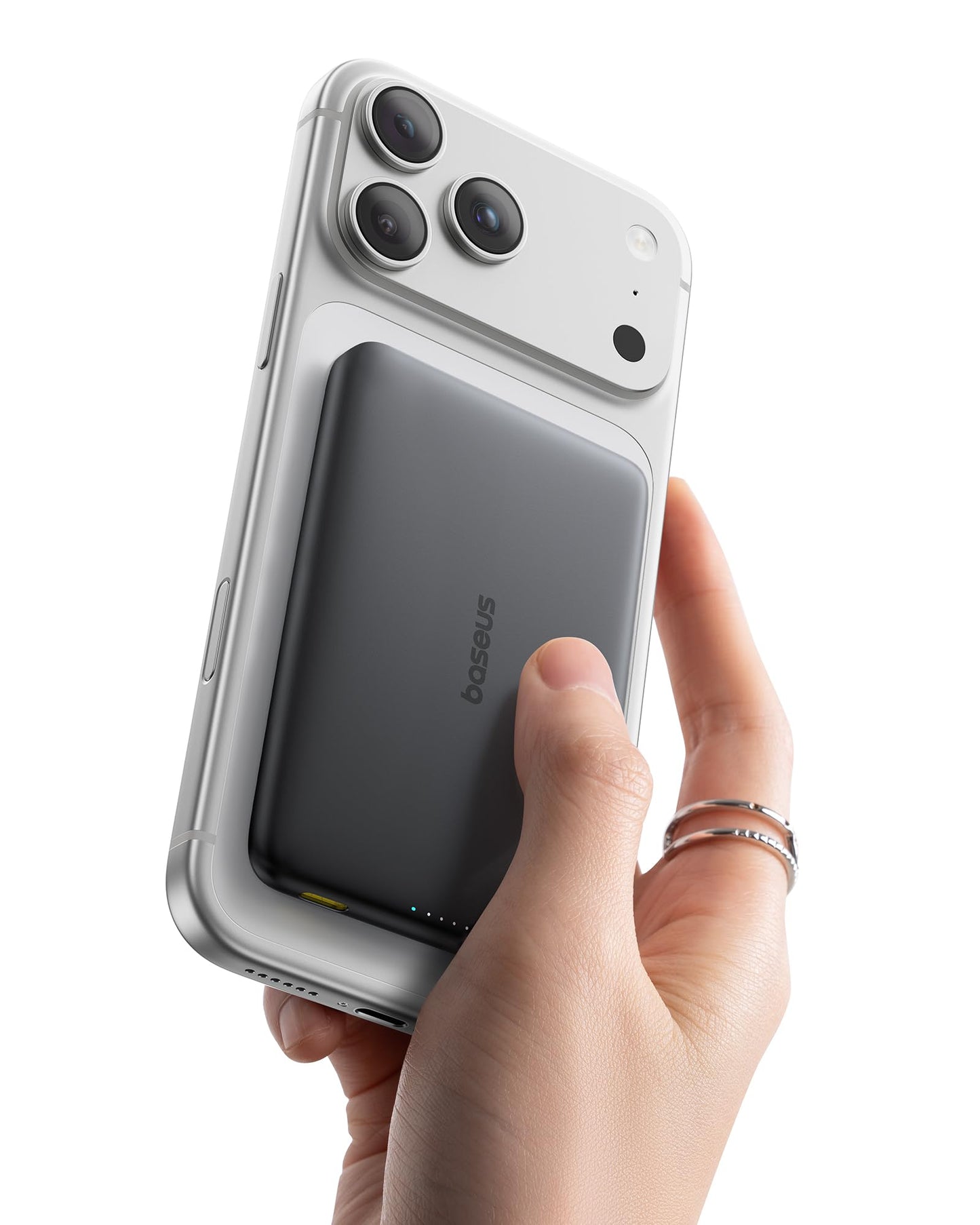 Carregador Portátil Baseus Picogo Magsafe, Qi2 Certified 0.5" Ultra Slim 15W Wireless Power Bank, 10000mAh 27W Fast Charging c/ USB-C