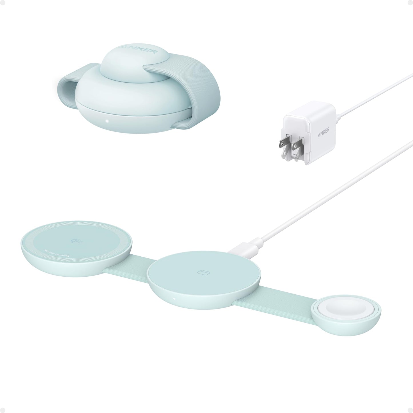 Anker MagSafe MagGo 3 em 1, 15W Qi2, para iPhone 17/16/15/14, AirPods, Apple Watch