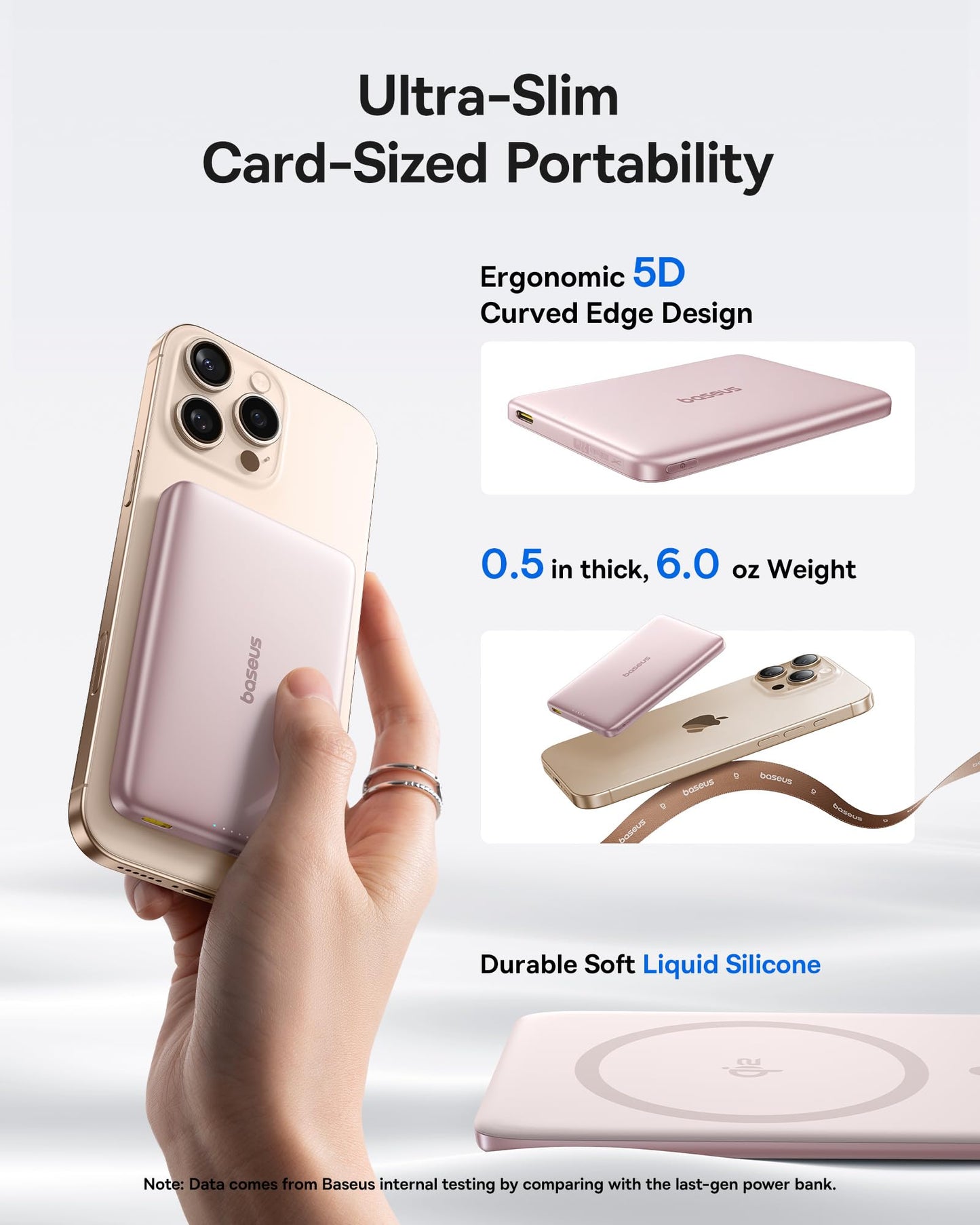 Carregador Portátil Baseus Picogo Magsafe, Qi2 Certified 0.5" Ultra Slim 15W Wireless Power Bank, 10000mAh 27W Fast Charging c/ USB-C