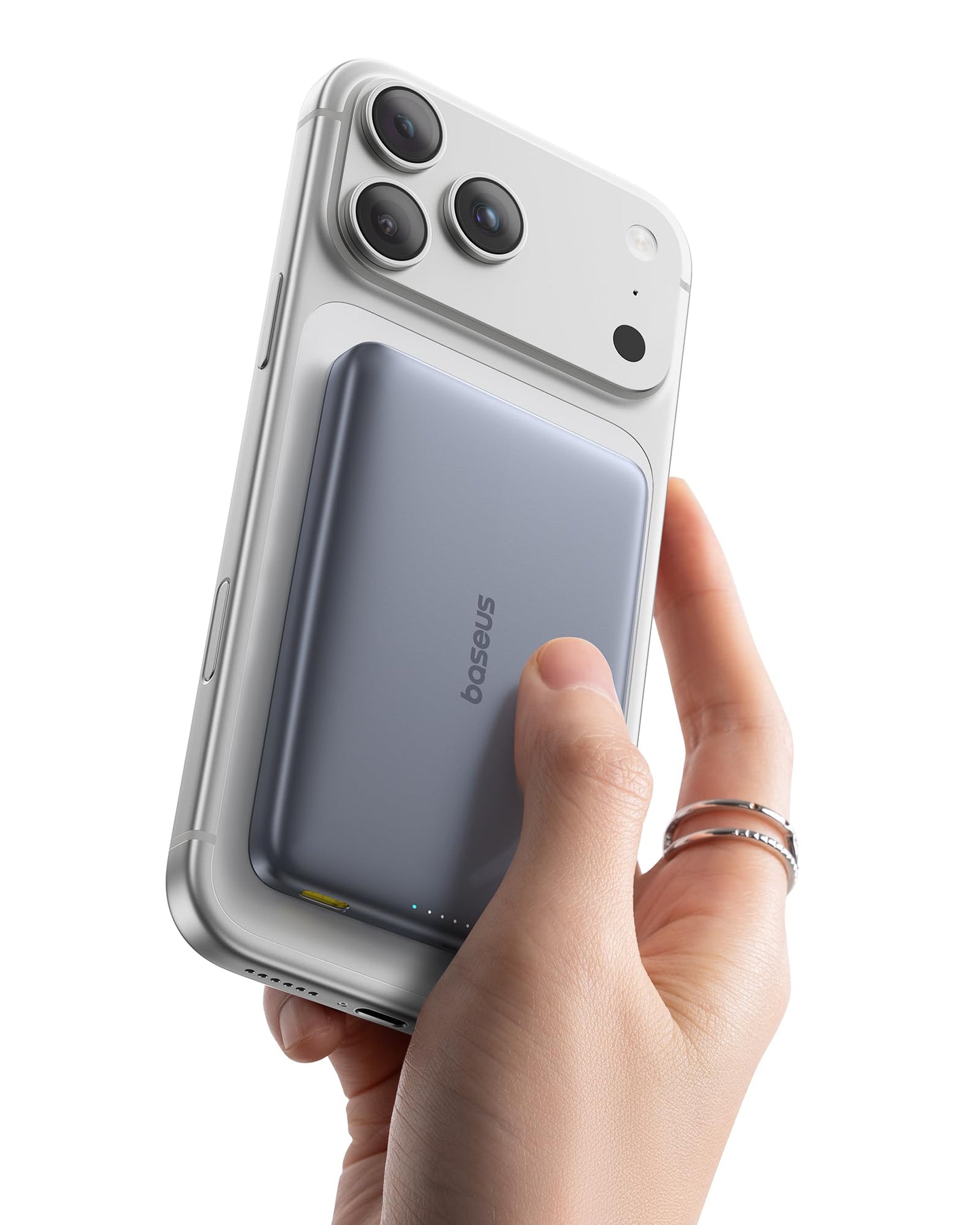 Carregador Portátil Baseus Picogo Magsafe, Qi2 Certified 0.5" Ultra Slim 15W Wireless Power Bank, 10000mAh 27W Fast Charging c/ USB-C