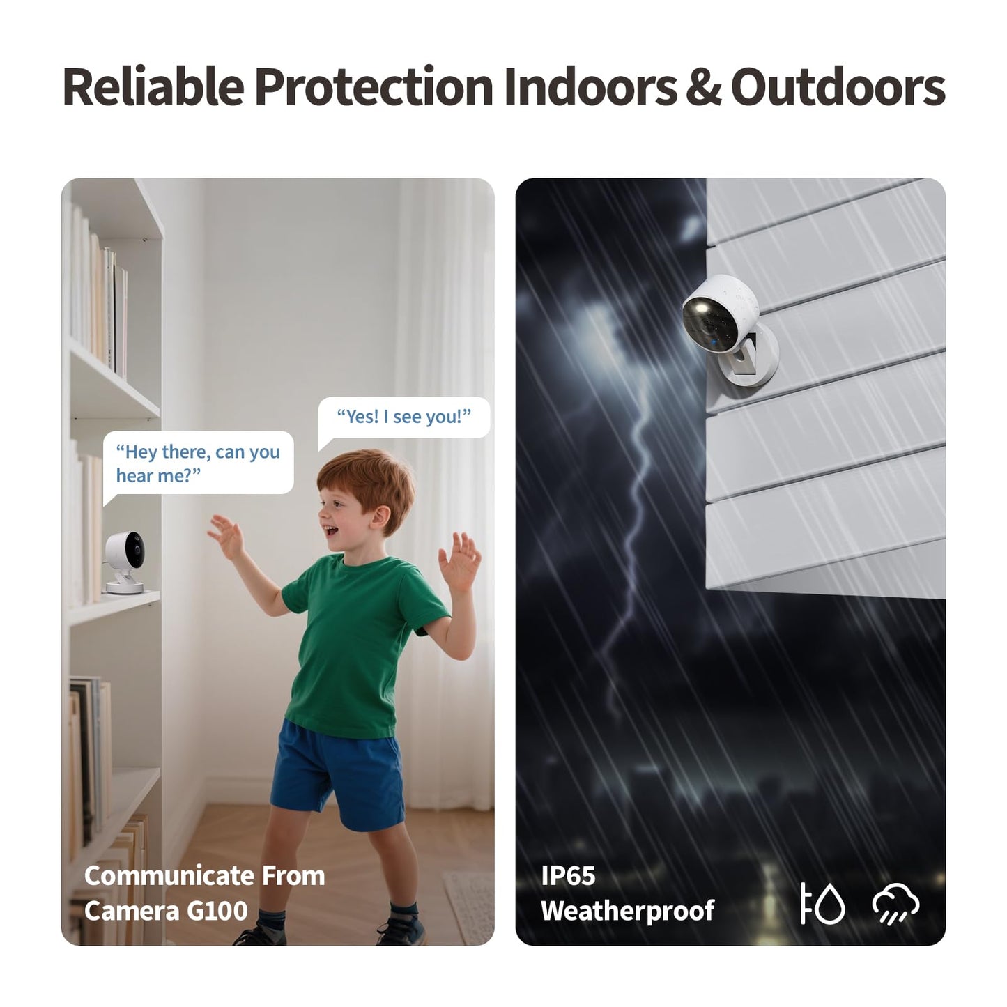 Câmera de segurança Aqara G100, 2K Indoor/Outdoor, HomeKit Secure Video
